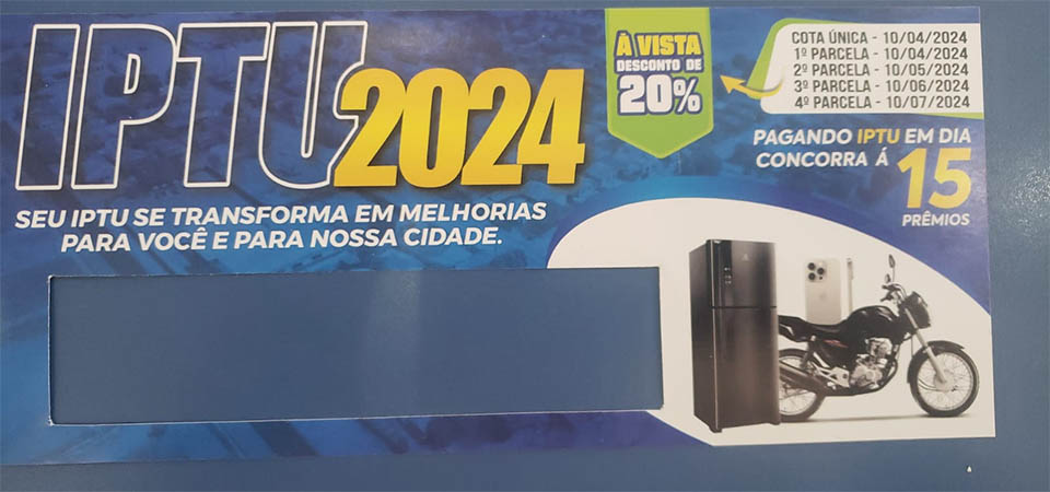 Itanhangá: Quem pagar IPTU à vista tem 20% de desconto
