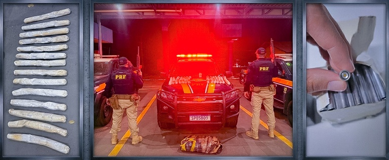 PRF apreende material explosivo transportado em ônibus de passageiros na BR-174