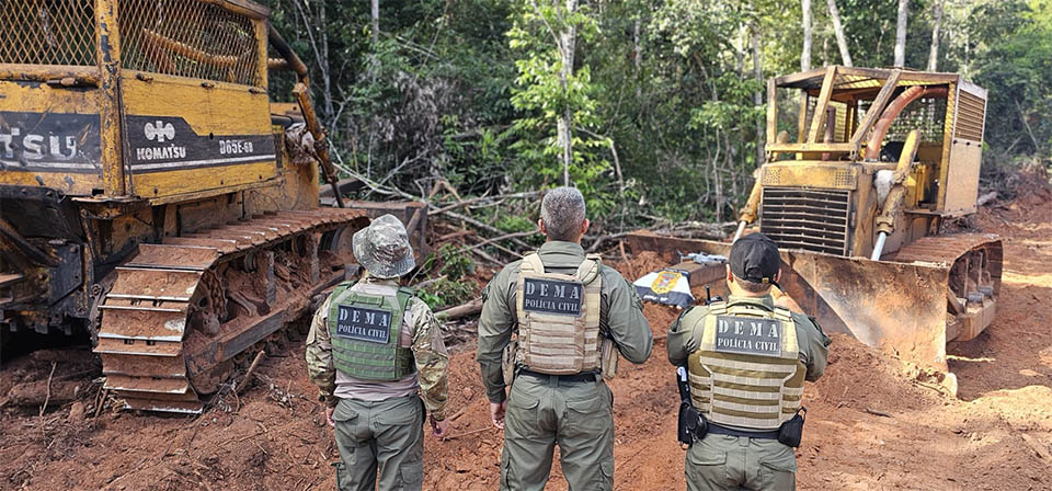 Polícia Civil realiza operação de fiscalização ambiental em propriedades por desmate ilegal