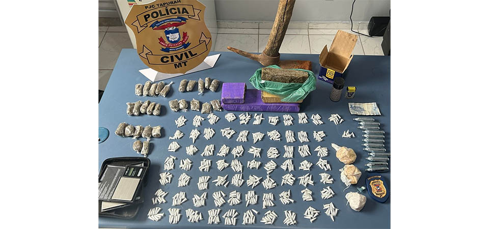 Tapurah: Polícia Civil localiza em imóvel abandonado depósito de entorpecentes