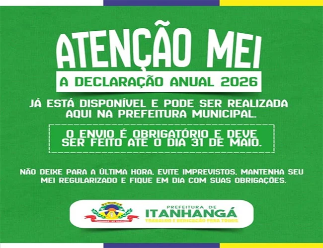 Itanhangá: Declaração Anual do MEI 2026 já está disponível