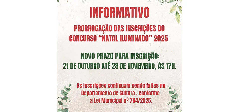 Itanhangá: Prefeitura prorroga inscrições para o Concurso Natal Iluminado 2025