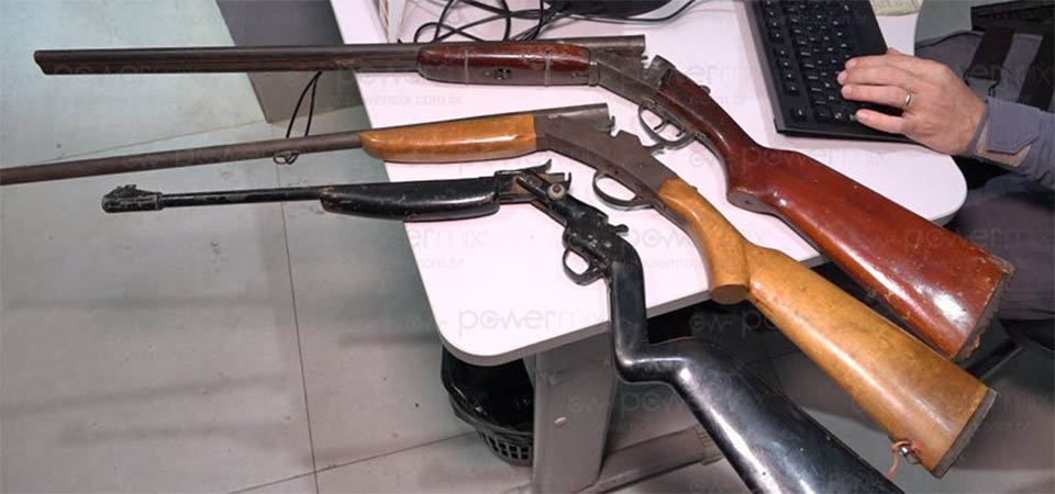 Idoso é preso com três espingardas na Comunidade Pontal do Marape