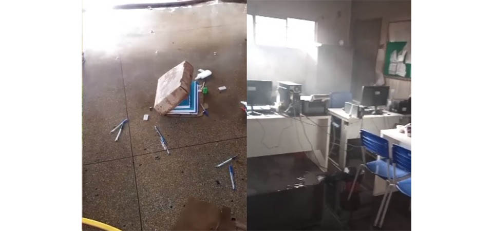 Tabaporã: Escola Estadual foi incendiada e Polícia investiga se ato foi criminoso