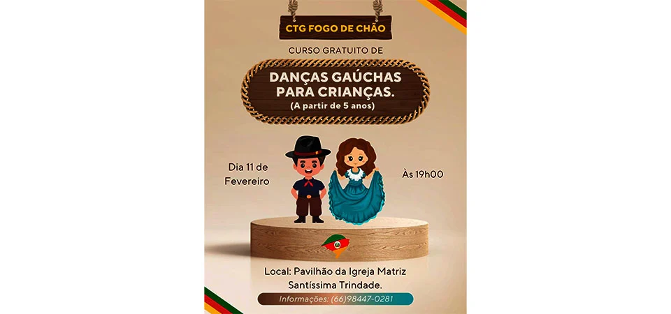 Itanhangá: CTG Fogo de Chão retoma aulas de dança tradicionalista no dia 11 de fevereiro