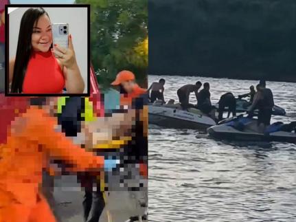 Mulher morre após batida de motos aquáticas com banana boat