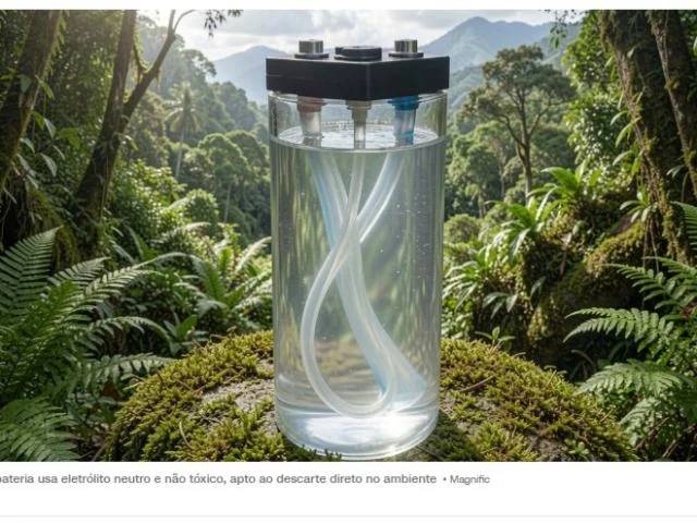 Bateria de água pode durar séculos e ser descartada no ambiente