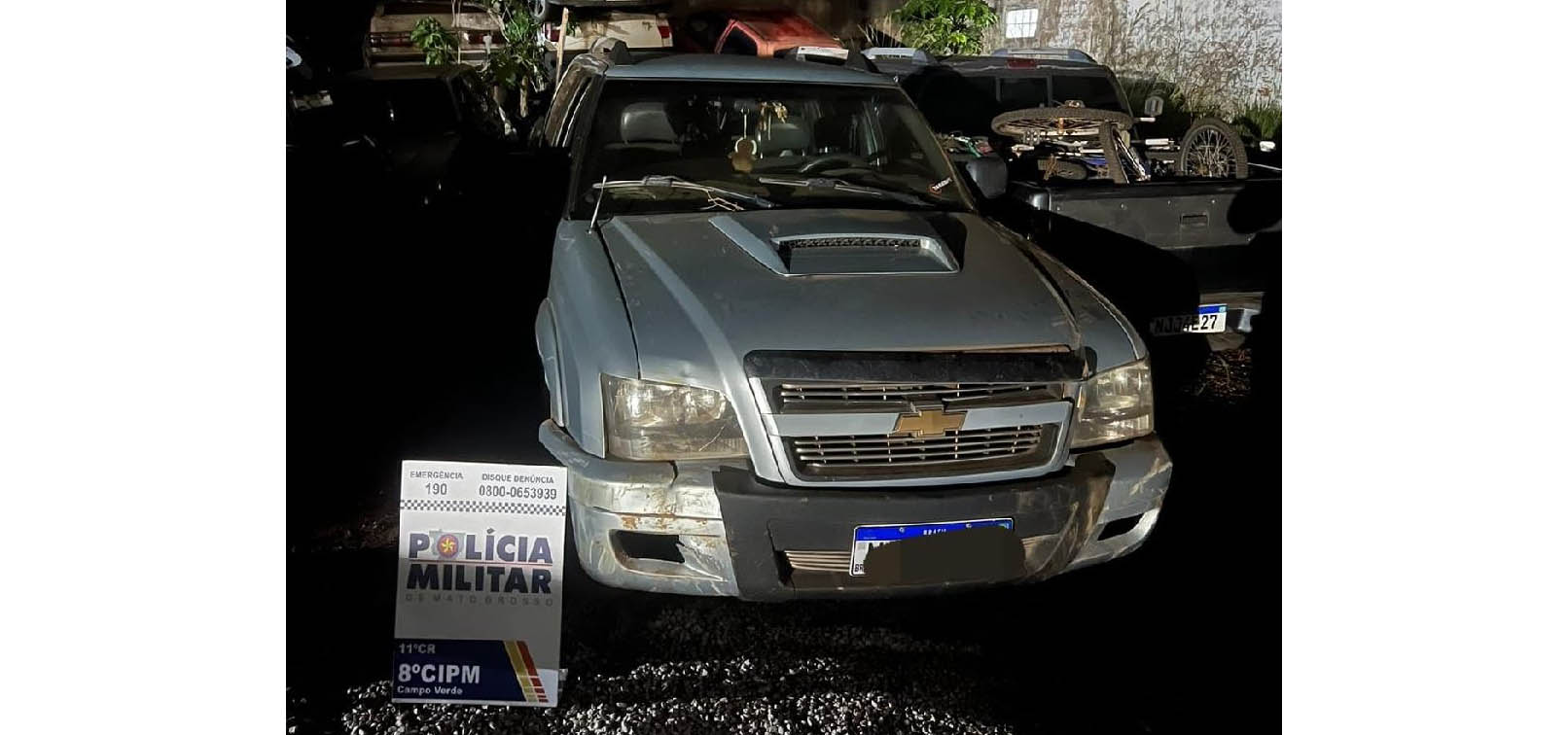 PM recupera caminhonete e prende suspeito por roubo em fazenda