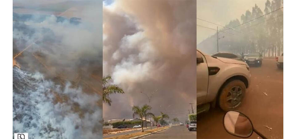 Incêndio atinge plantação e fumaça “cobre” cidade de MT