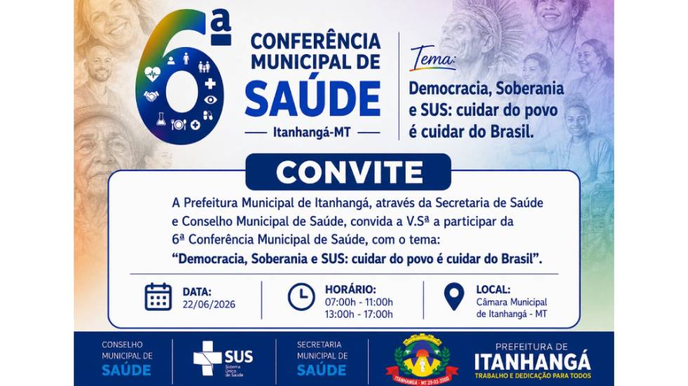 Itanhangá: 6ª Conferência Municipal de Saúde acontece no dia 22 de junho
