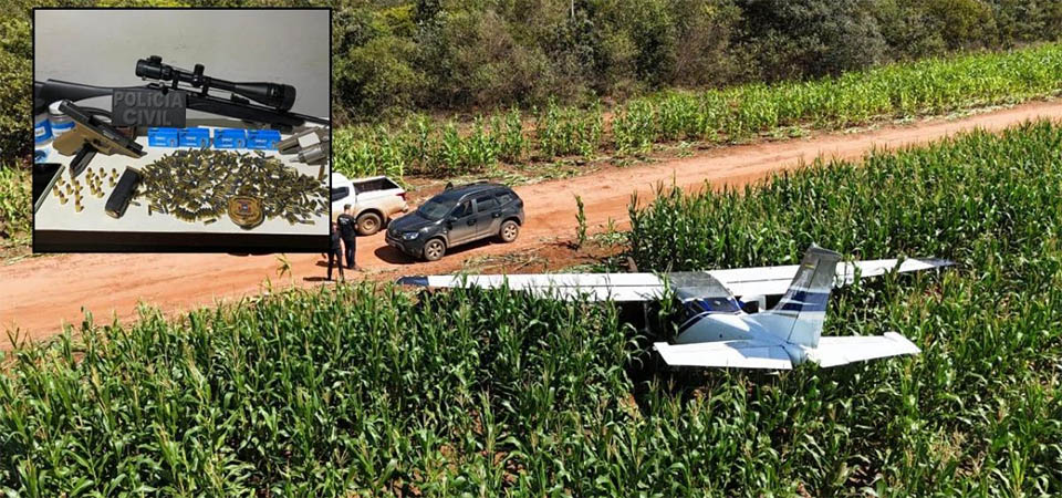 Envolvidos em queda de aeronave são presos com armamento de guerra e mais de 600 munições