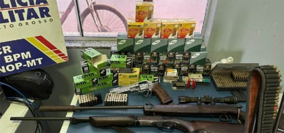 PM apreende seis armas e mais de mil munições em casa após homem agredir esposa