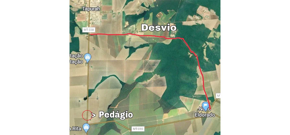 Tapurah: Usuários da MT-338 buscam rotas alternativas para fugir do pedágio