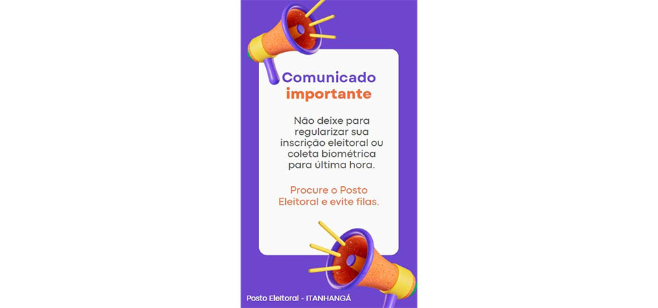 Itanhangá: Mais de 500 eleitores estão com os títulos eleitorais cancelados ou suspensos