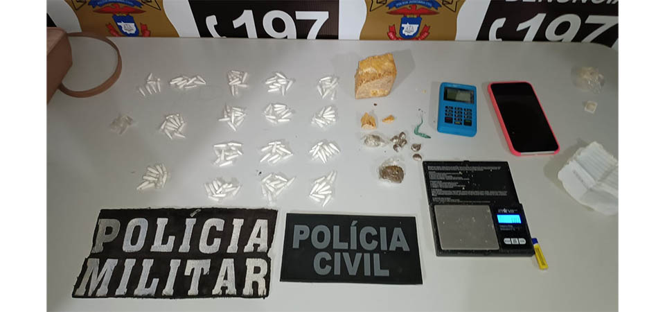Tapurah: Dupla é presa com mais de 160 porções de drogas em casa de distrito