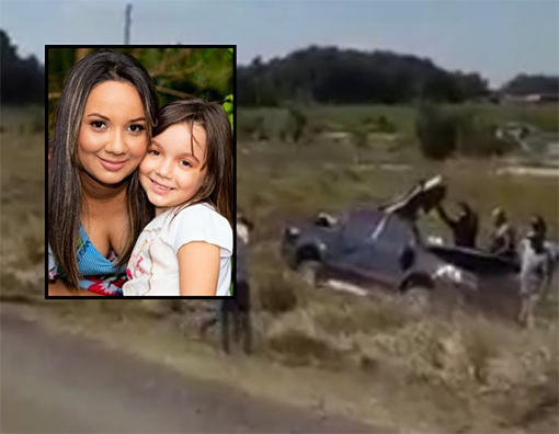 Enfermeira e filha de seis anos morrem após colisão entre Hilux e carreta na BR-163