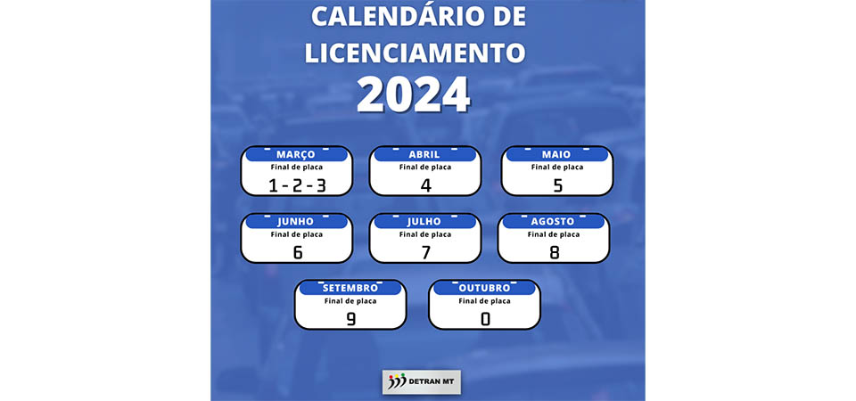 Detran-MT divulga calendário de pagamento do Licenciamento 2024