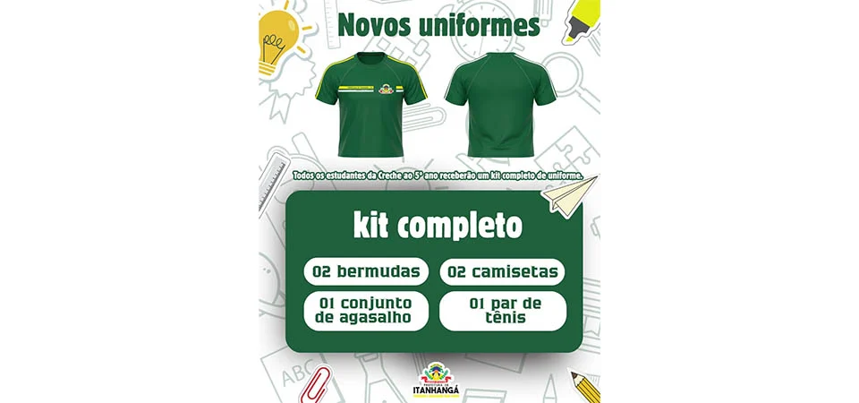 Itanhangá: Secretaria De Educação vai distribuir uniformes para todos os alunos da rede municipal