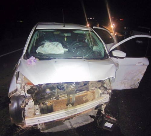 Cinco veículos se envolvem em acidente na BR-163 no Nortão; três adultos e duas crianças feridas