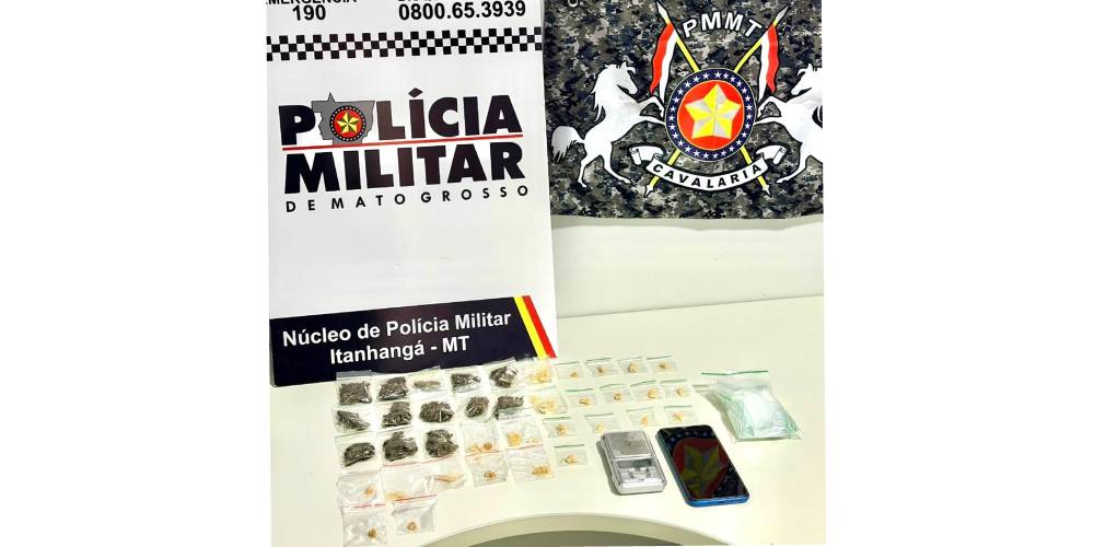 Itanhangá: Policia Militar apreende suspeito e varios involucros com entorpecente, em kitnet no centro