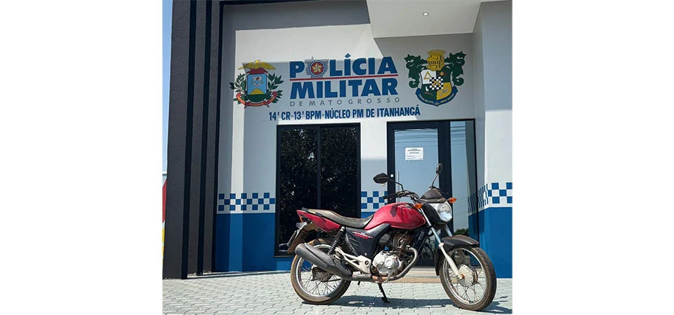 Itanhangá: Polícia Militar localiza moto que foi furtada de prefeitura em terreno baldio