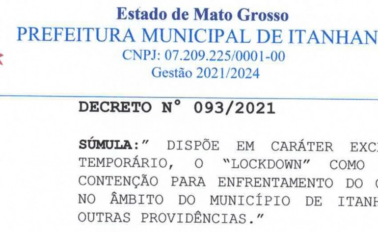 Itanhangá: Medidas estão sendo tomada para conter o avanço do covid