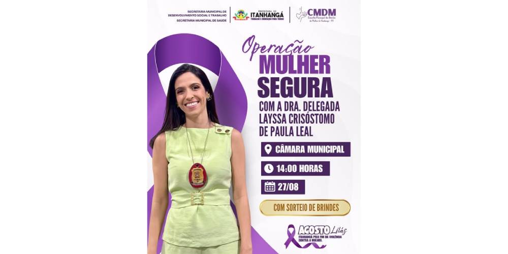 Itanhangá: Palestra ministrada pela Dra. Layssa e caminhada encerram camapnha Agosto Lilás