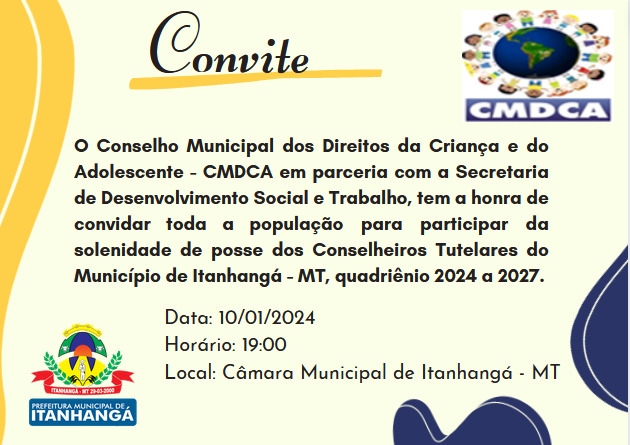 Itanhangá: Novos conselheiros tutelares tomam posse nesta quarta-feira