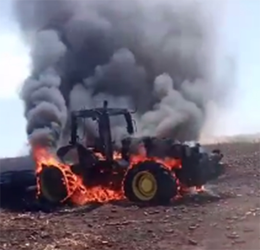 Fogo destrói plantação de milho e homem escapa por pouco de morrer carbonizado. Vídeo