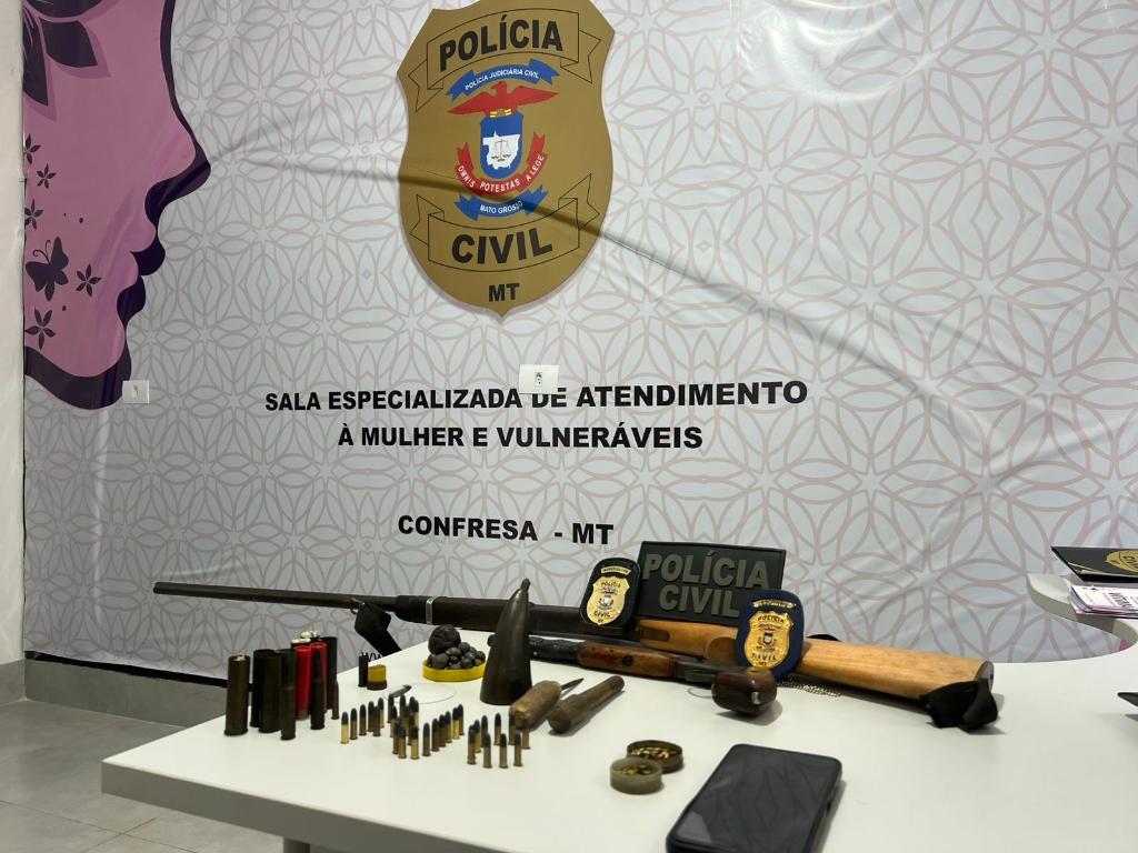 Polícia Civil prende homem e apreende armas e munições em propriedade rural