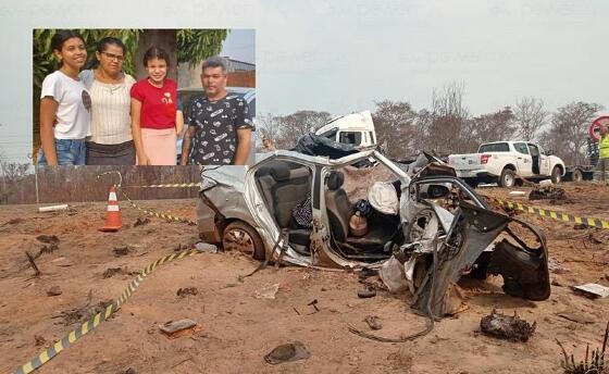 Quatro morrem em acidente entre carro e carreta na BR-163