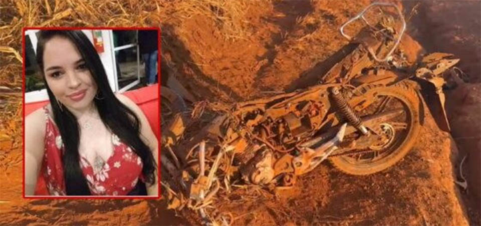 Mulher morre em acidente entre moto e carreta