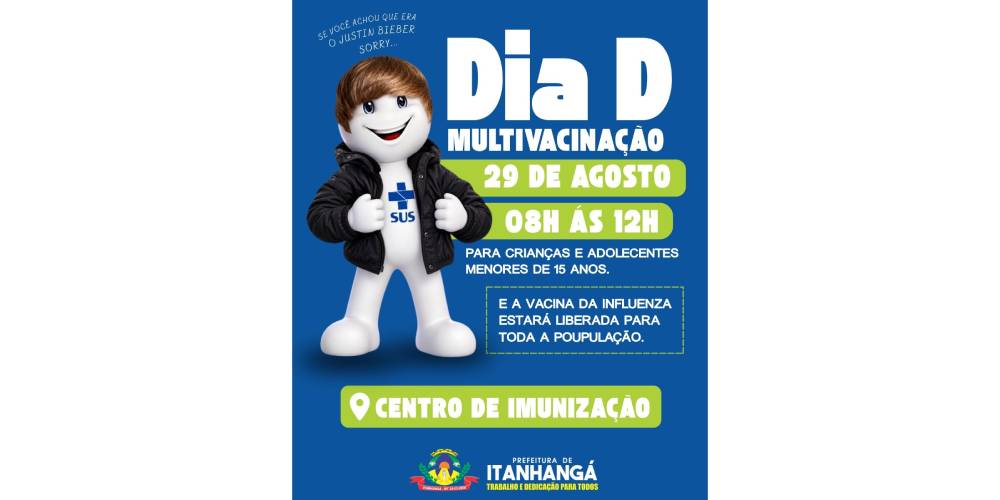 Itanhangá: Dia D da Multivacinação acontece neste sábado no Centro de Imunização