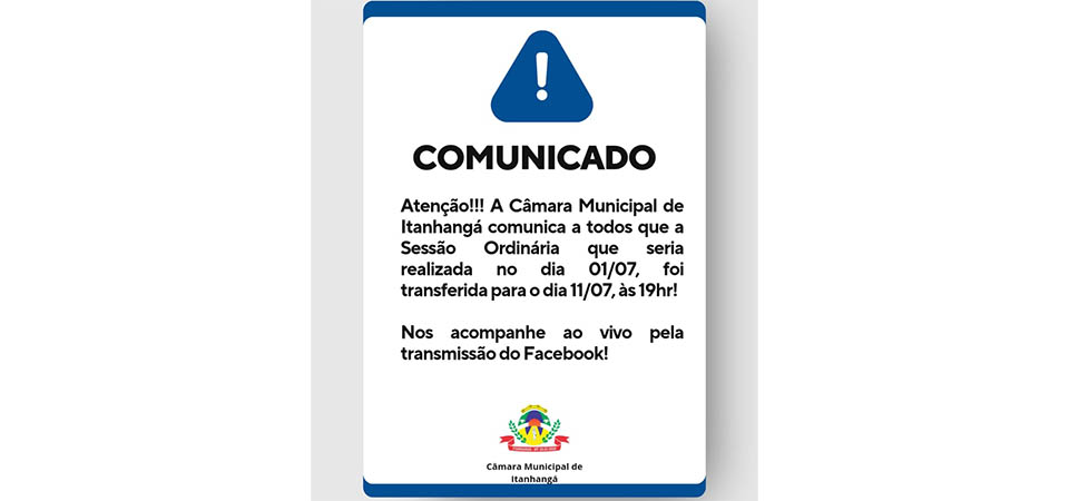 Itanhangá: Câmara de Vereadores realiza a 1ª sessão do legislativo no dia 05/02/2024