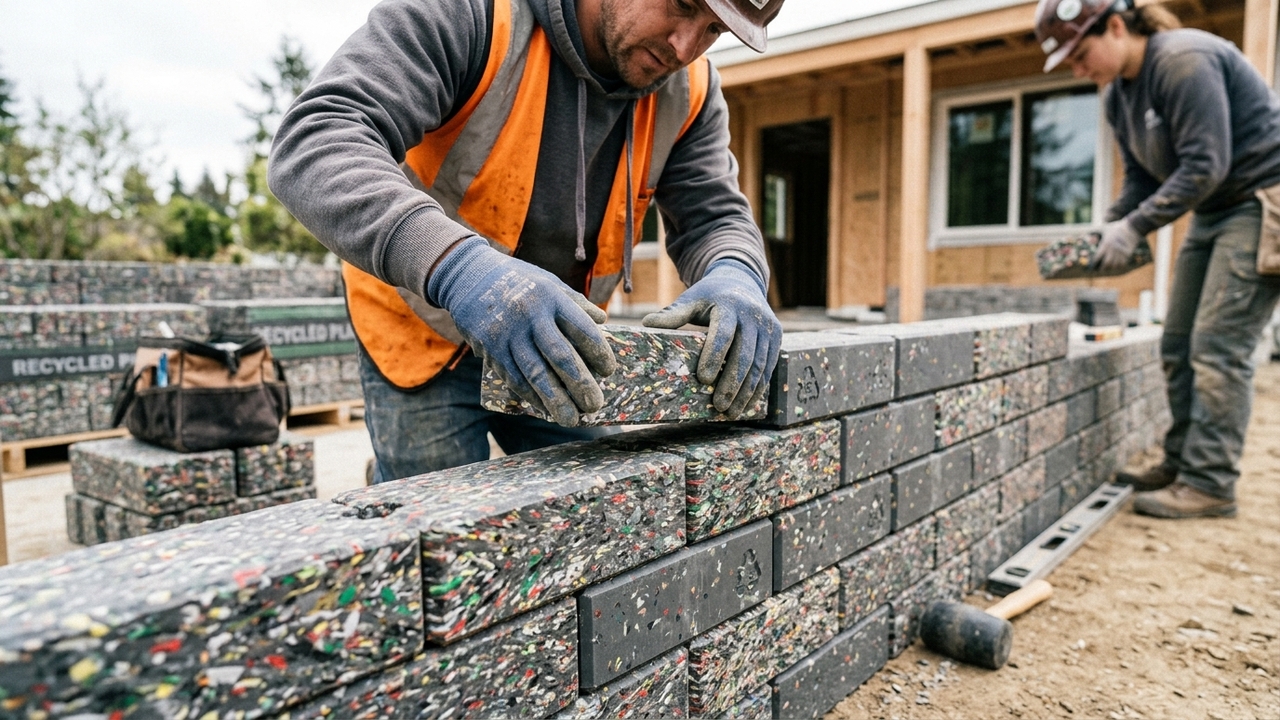 Uma empresa construiu casas em apenas cinco dias com peças que se encaixam como Lego e são feitas de plástico reciclado