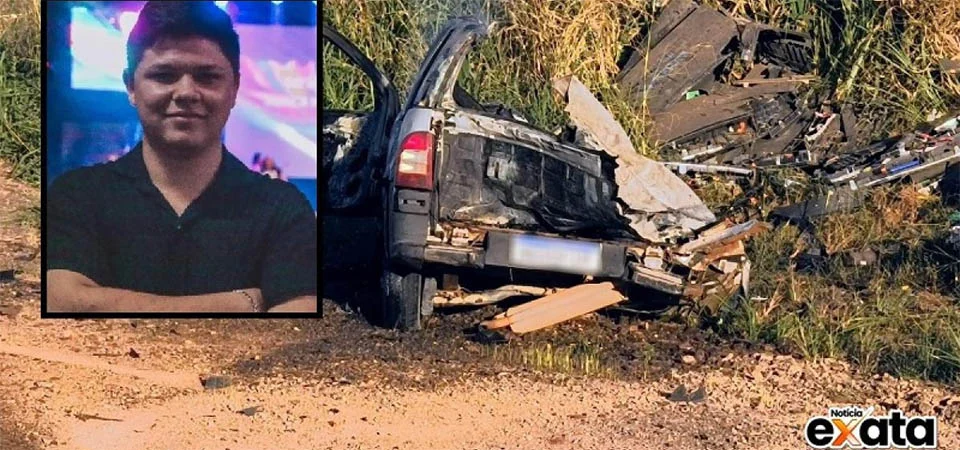 Acidente mata jovem carbonizado no dia do aniversário e deixa 3 estão feridos. Vídeo