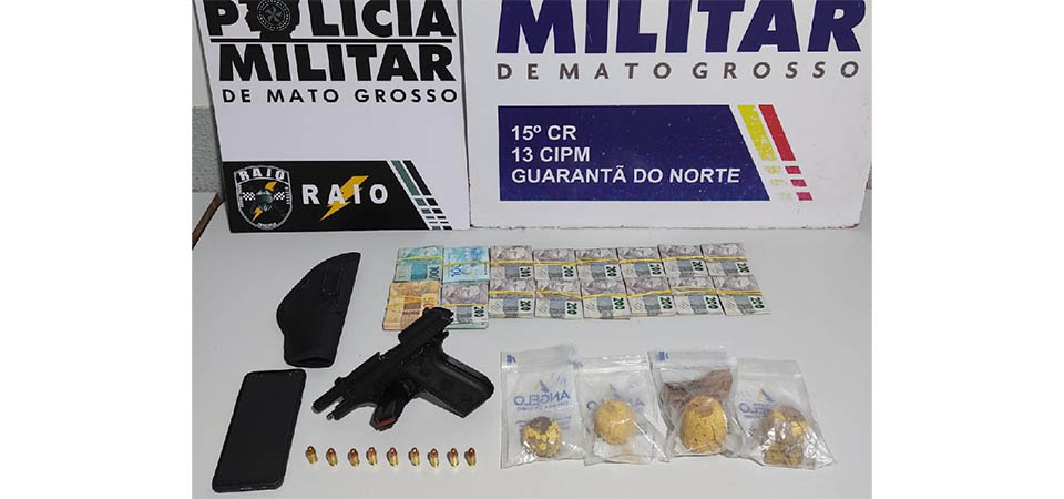 Homem é preso pela PM com R$ 31,7 mil em dinheiro e 1,8 kg de ouro