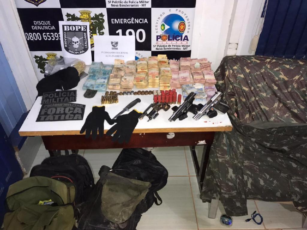 PM recupera R$ 164,7 mil com suspeitos de roubo em Nova Bandeirantes