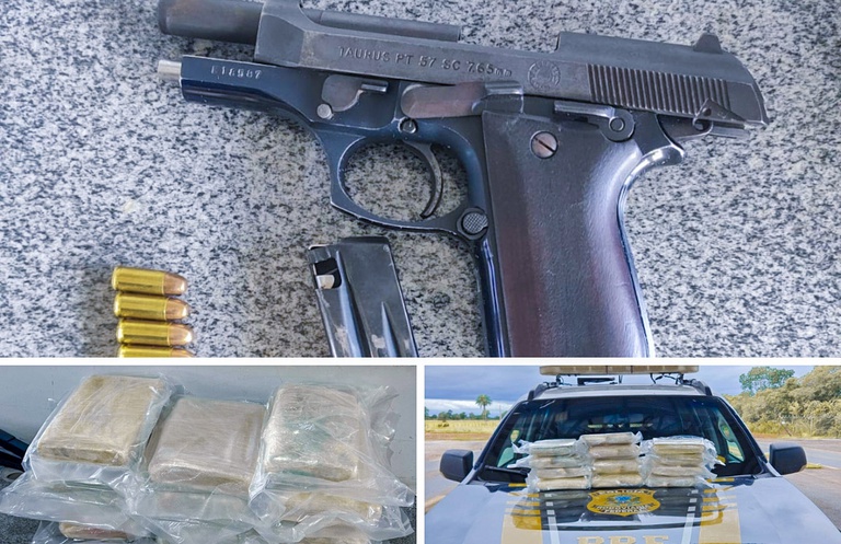 PRF apreende skunk, pistola e munições em fiscalizações na BR-070