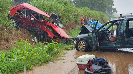 Acidente na BR-163 entre Sorriso e Lucas do Rio Verde deixa um morto e 5 feridos