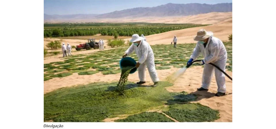 China transforma deserto em solo fértil em apenas 10 meses usando bactérias ancestrais