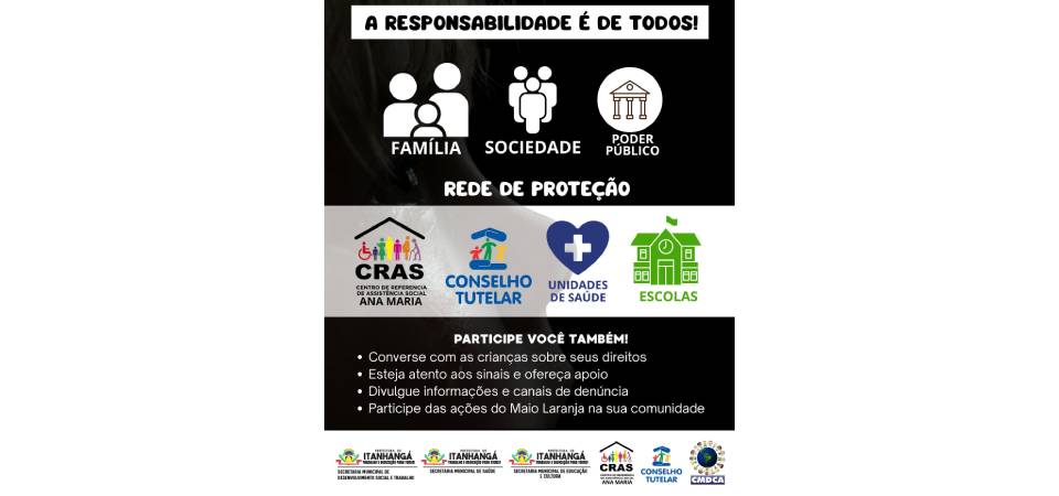 Itanhangá: Campanha Maio Laranja alerta para combate ao abuso de crianças e adolescentes