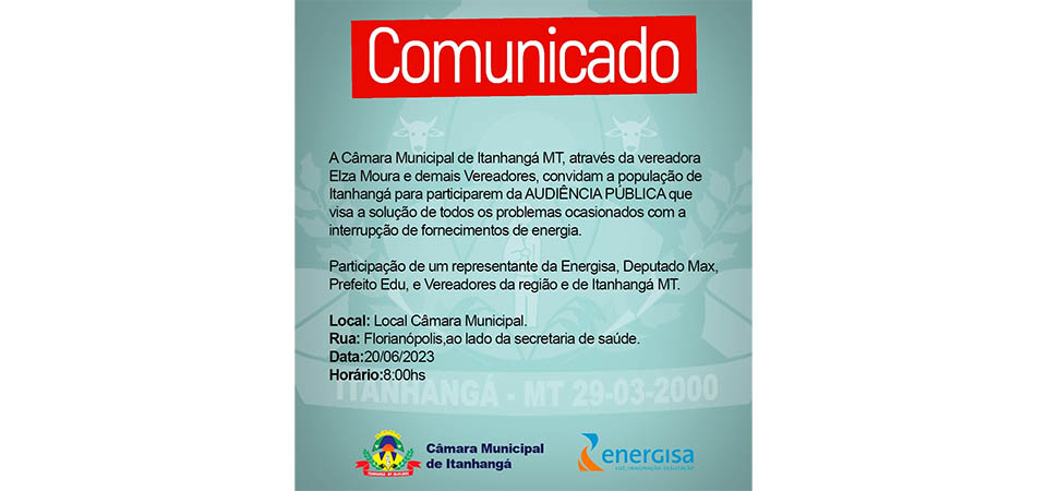Itanhangá: Câmara de Vereadores busca soluções para os problemas de energia