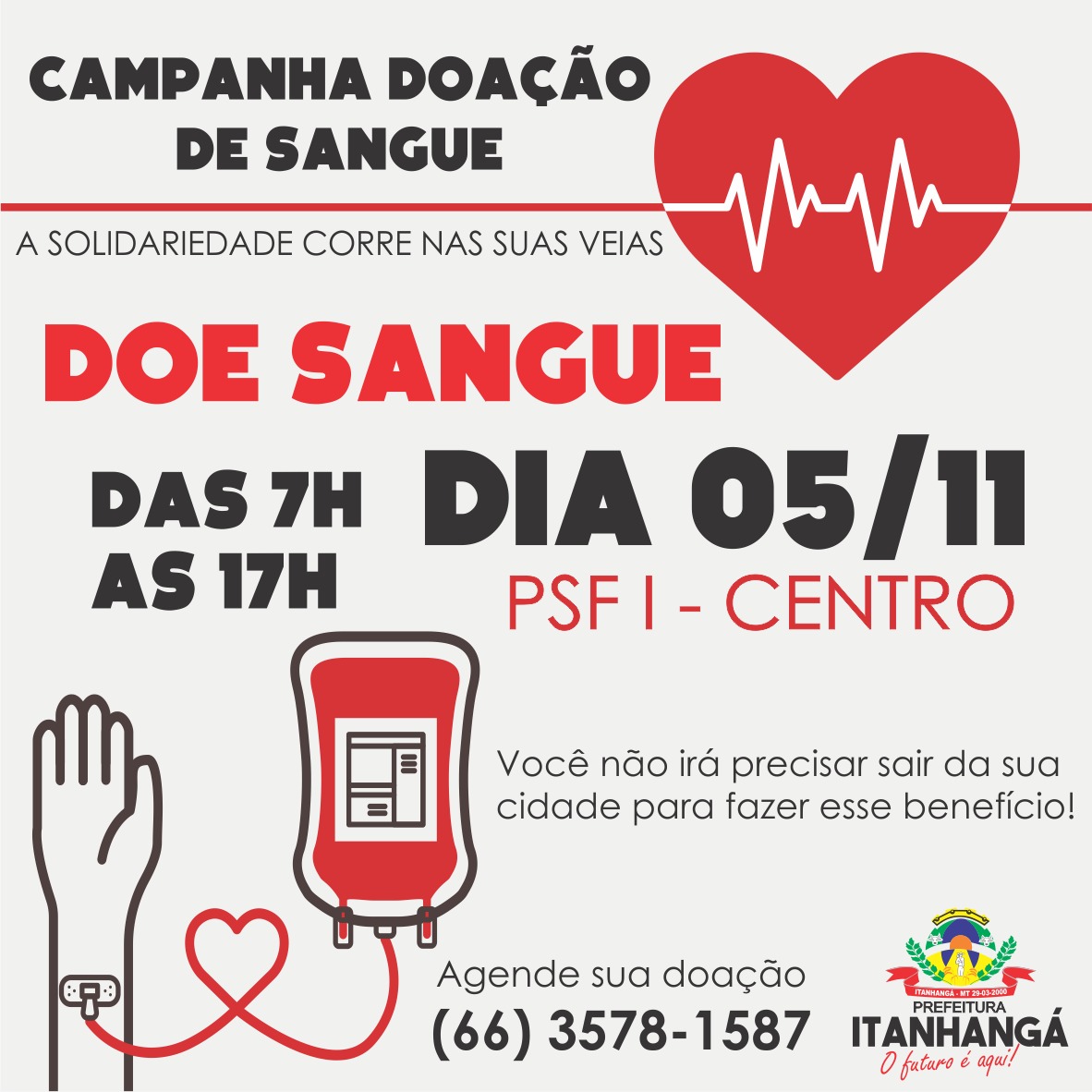 Itanhangá: Saúde Municipal realiza Campanha para Doação de Sangue