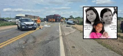 Técnica de enfermagem, filha e duas netas morrem em acidente na BR-364