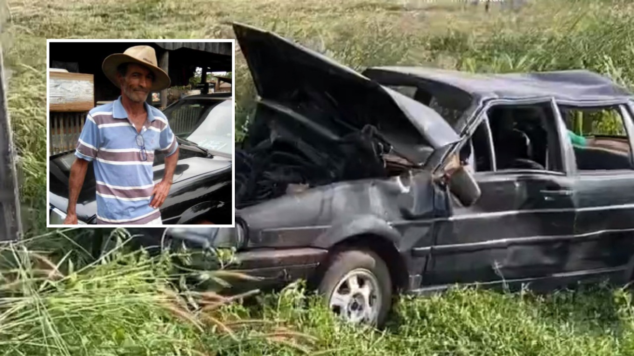 Tapurah: Idoso morre ao ser arremessado de carro que capotou várias vezes