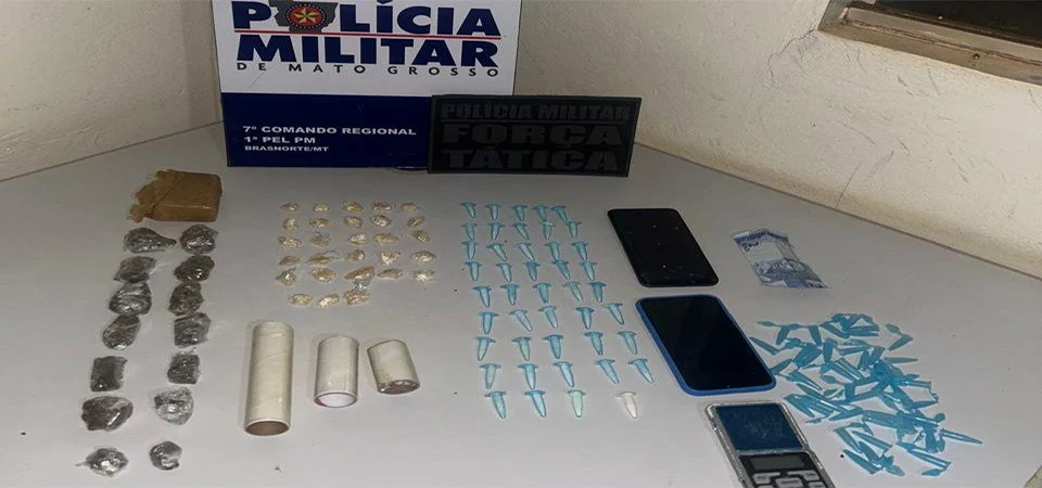Brasnorte: Força Tática prende dois faccionados por tráfico de drogas