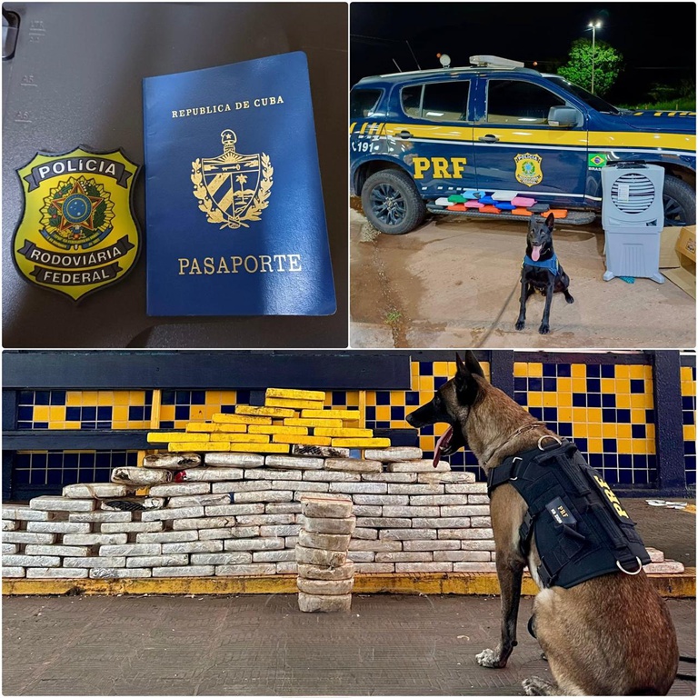 PRF apreende mais de 130 kg de drogas e detecta documento falso nas BRs 364 e 070