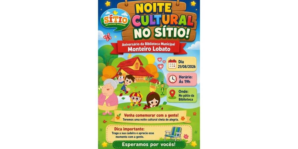 Itanhangá: Noite cultural vai comemorar o aniversário da Biblioteca Monteiro Lobato
