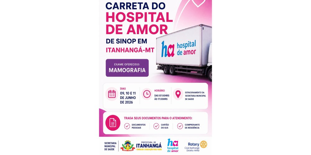 Itanhangá: Saúde da mulher é prioridade com atendimento da Carreta do Hospital de Amor